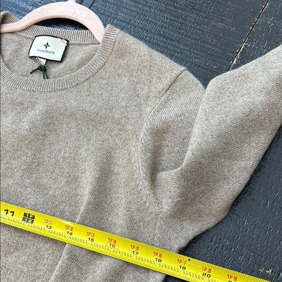 NWT Tuckernuck Lurex Metallic Wheat Cashmere Crewneck Pullover Sweater sz large - Picture 10 of 13